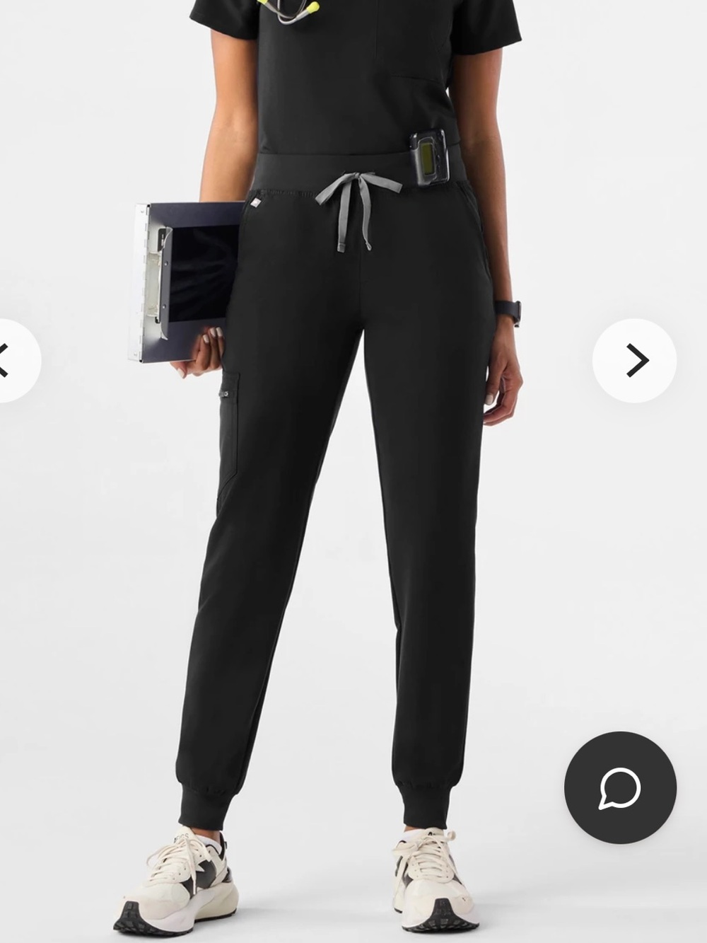 Figs Black Drawstring Jogger Scrub Pants